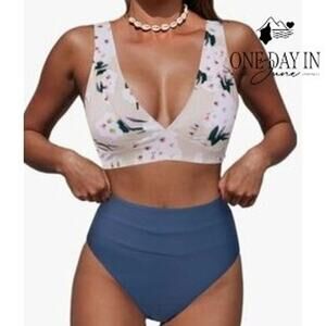 Hilinker High Waist Floral Bikini Swimsuit Size M